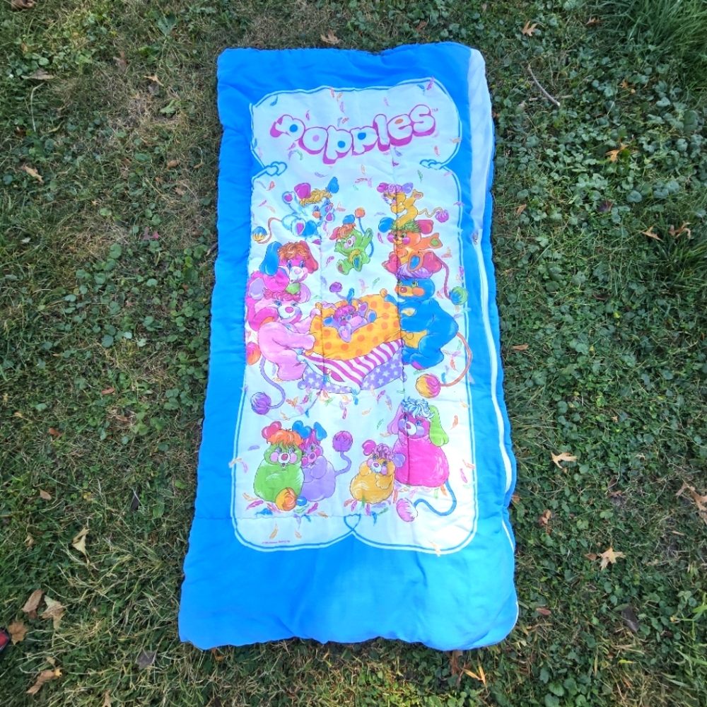AUCRL2 0205 Thrifted Vintage 1980s Blue Popples Sleeping Bag - DENVYS0